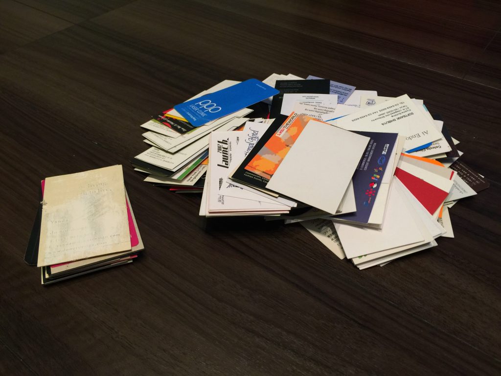 Nicely designed ones that I kept on the left, tossed those on the right.